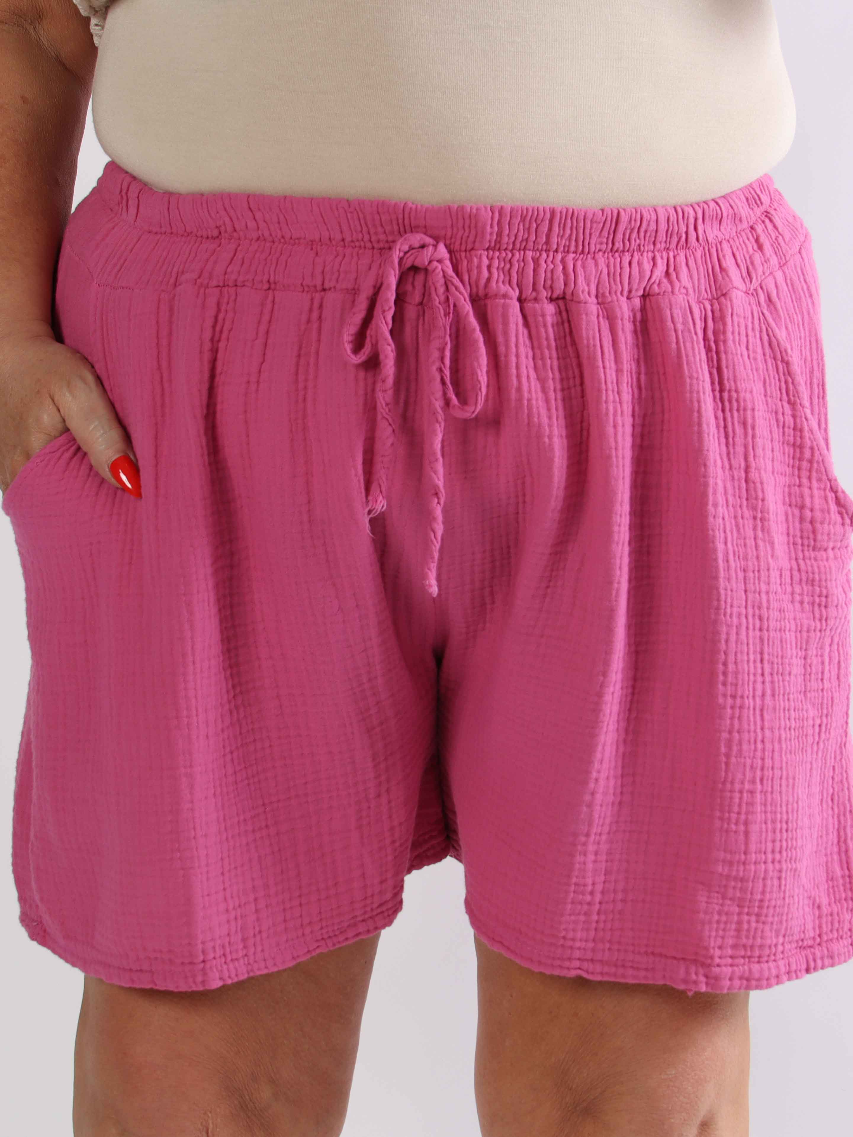 Stevie - Bløde plus size shorts i bomuldsbæk og bølge stof